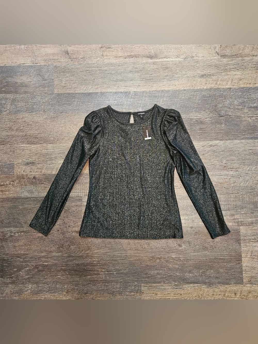 Express Glitter Metallic Top Women Medium